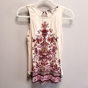 Gypsies & Moondust Floral Cream Tank